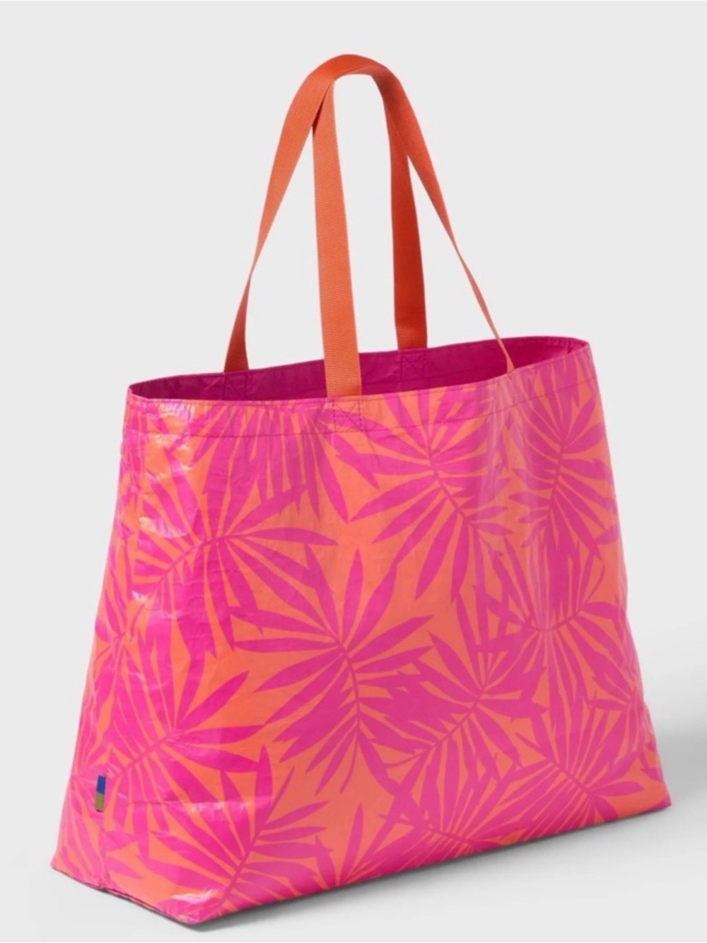 TikTok Viral Pink and Orange Tropical Leaf  Reversible Tote